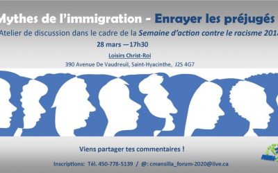 Forum-2020 : Atelier de discussion Mythes de l’immigration