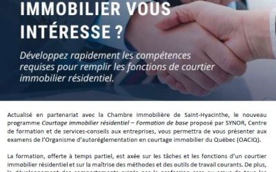 SYNOR : Formation en courtage immobilier résidentiel