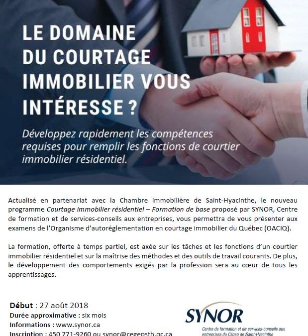 SYNOR : Formation en courtage immobilier résidentiel