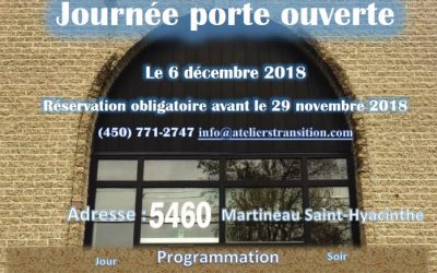 Ateliers Transition inc. : Invitation inauguration officielle et journée porte ouverte Ateliers Transition